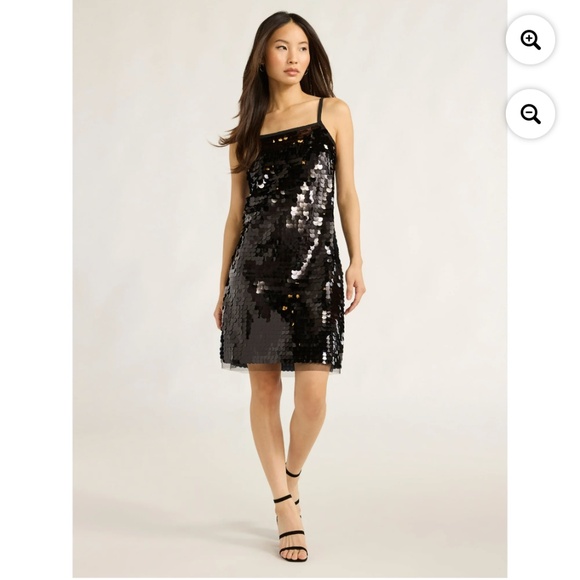 Scoop NYC Dresses & Skirts - Scoop NYC Women’s Paillette Sequin Black Slip Dress Size Large NWT